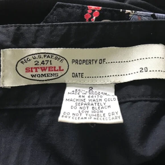 *Vintage* Goth Victorian Midnight Blue Obi Belt Skirt - Picture 7 of 7